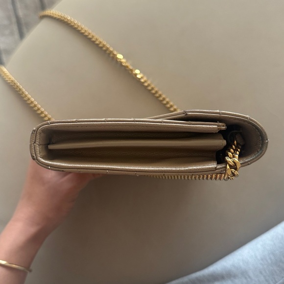 Yves Saint Laurent Taupe Quilted Leather Chain Bag - Picture 8 of 10